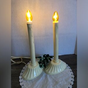 Vtg Electric Holiday Candle Pair